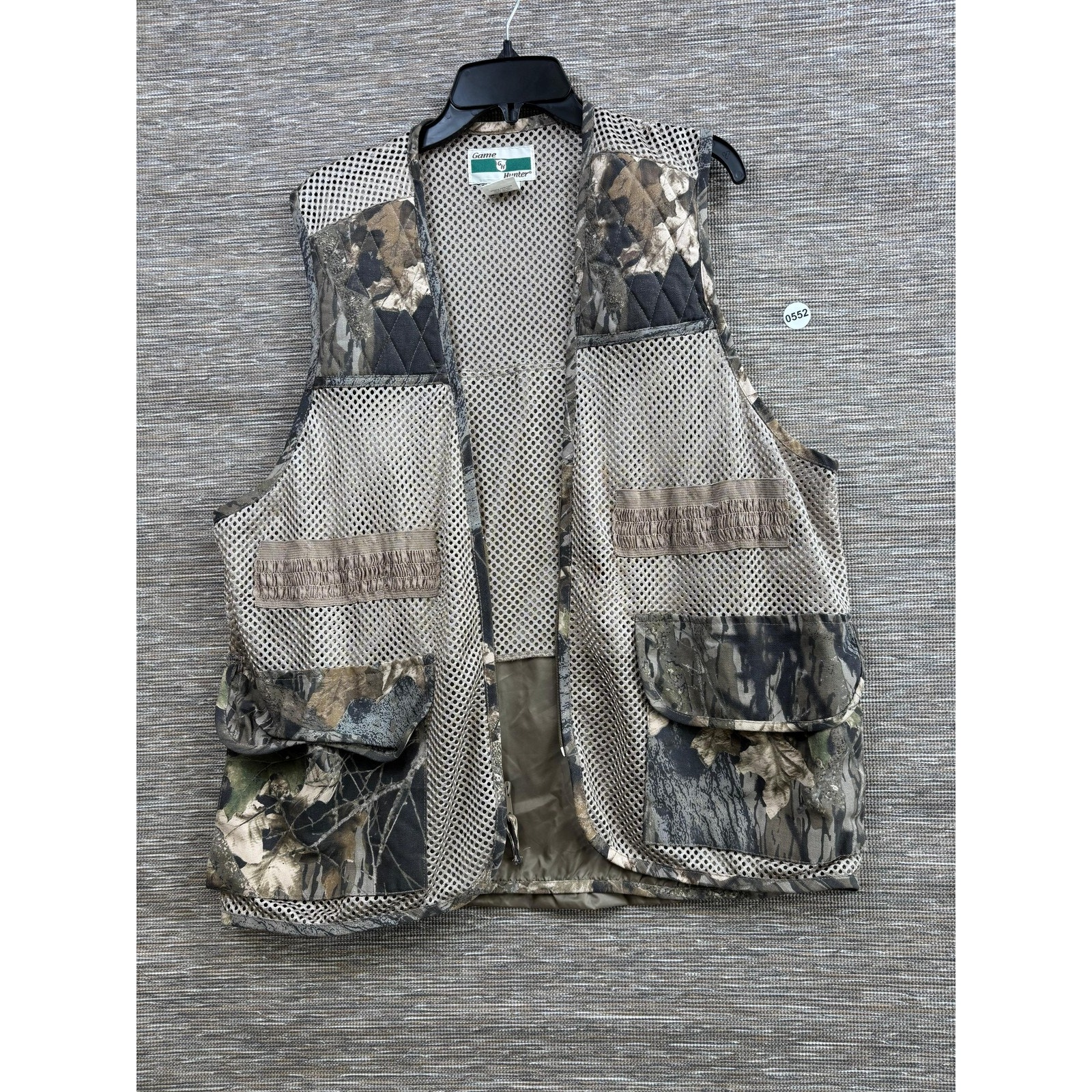 Game-Hunter Vest Mens Xl/Xxl Brown Camo Mesh Hunting Shooting Zip Pockets